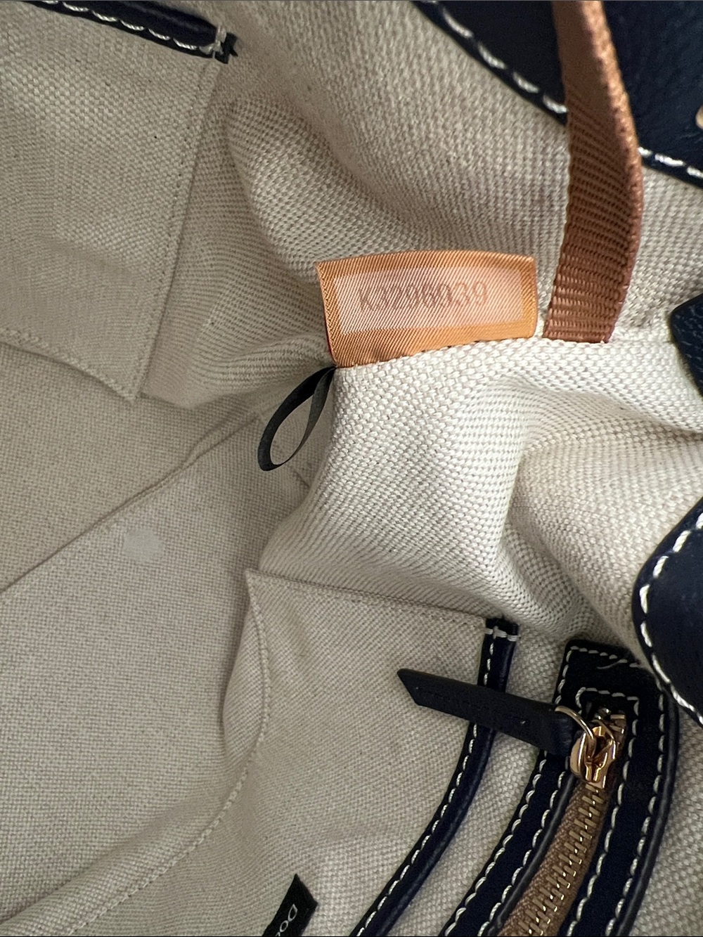 Dooney & Bourke Sorrento Leather Drawstring Navy Style # BMILA2541NVNV - Picture 11 of 11